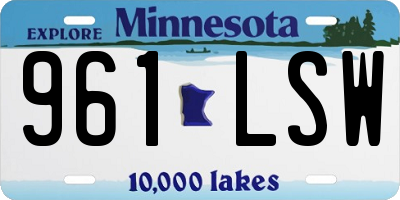 MN license plate 961LSW