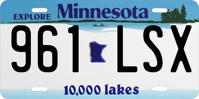MN license plate 961LSX