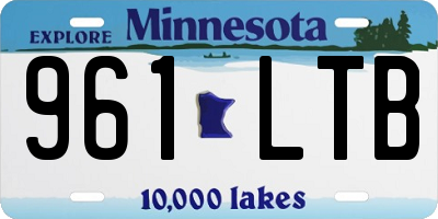 MN license plate 961LTB