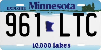 MN license plate 961LTC