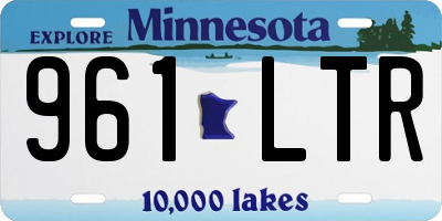 MN license plate 961LTR