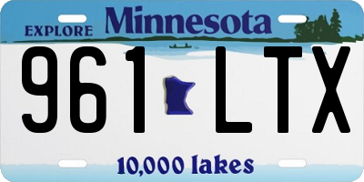 MN license plate 961LTX