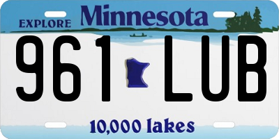 MN license plate 961LUB