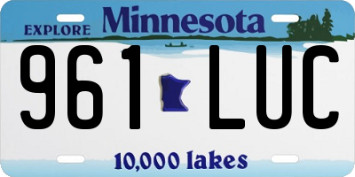 MN license plate 961LUC