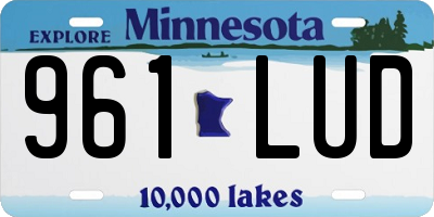 MN license plate 961LUD