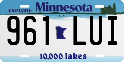 MN license plate 961LUI