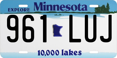 MN license plate 961LUJ