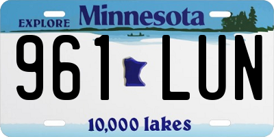MN license plate 961LUN