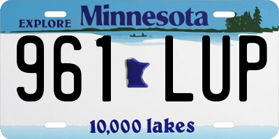 MN license plate 961LUP