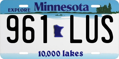 MN license plate 961LUS