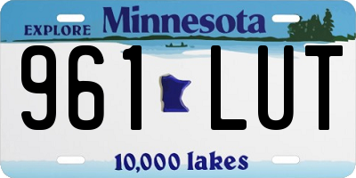 MN license plate 961LUT