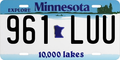 MN license plate 961LUU
