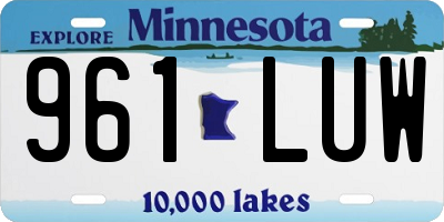 MN license plate 961LUW