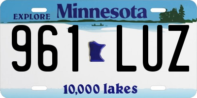 MN license plate 961LUZ