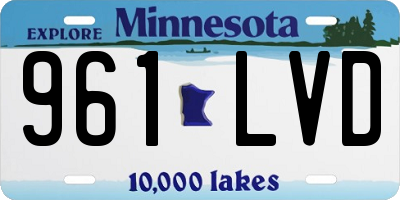 MN license plate 961LVD