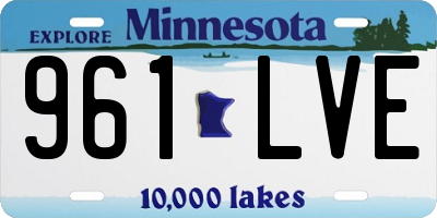 MN license plate 961LVE