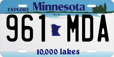 MN license plate 961MDA