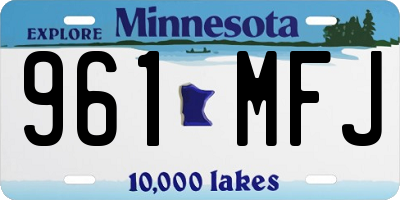 MN license plate 961MFJ