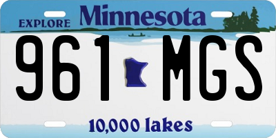MN license plate 961MGS