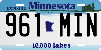 MN license plate 961MIN