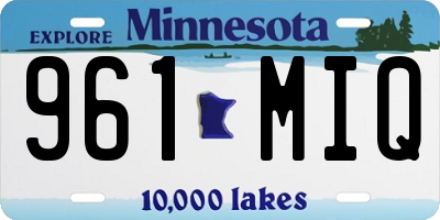 MN license plate 961MIQ