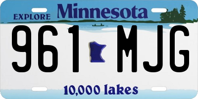 MN license plate 961MJG