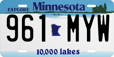 MN license plate 961MYW