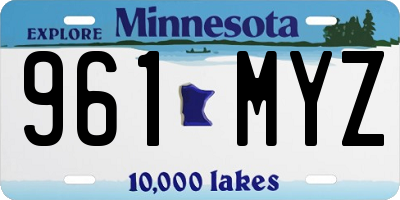 MN license plate 961MYZ
