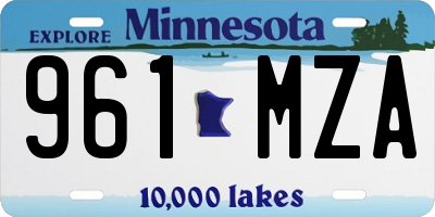 MN license plate 961MZA