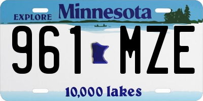 MN license plate 961MZE
