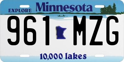 MN license plate 961MZG