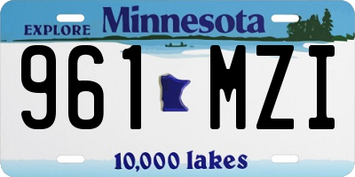 MN license plate 961MZI