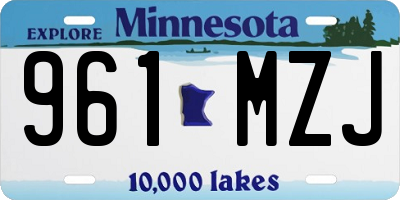 MN license plate 961MZJ