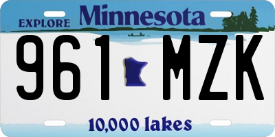 MN license plate 961MZK