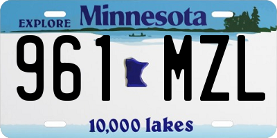 MN license plate 961MZL