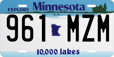 MN license plate 961MZM