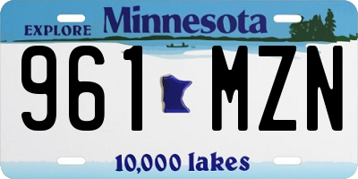 MN license plate 961MZN