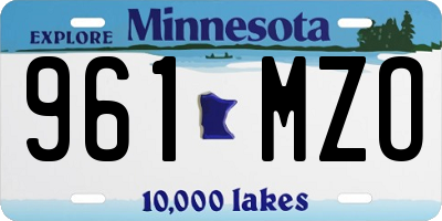 MN license plate 961MZO