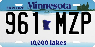 MN license plate 961MZP