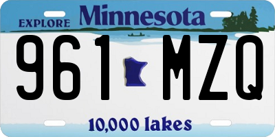 MN license plate 961MZQ
