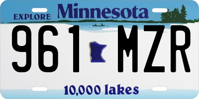 MN license plate 961MZR