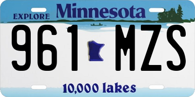 MN license plate 961MZS