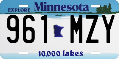 MN license plate 961MZY