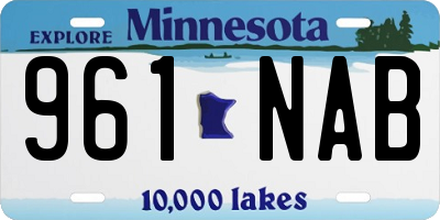 MN license plate 961NAB