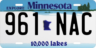 MN license plate 961NAC