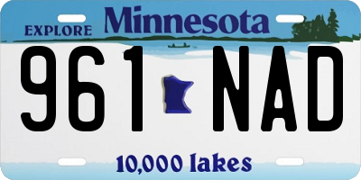 MN license plate 961NAD