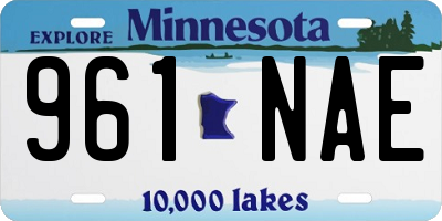 MN license plate 961NAE