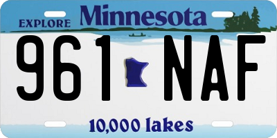 MN license plate 961NAF