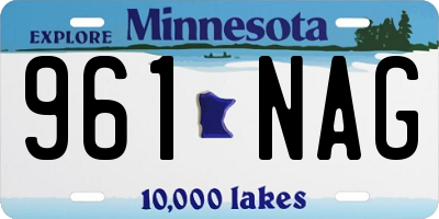 MN license plate 961NAG