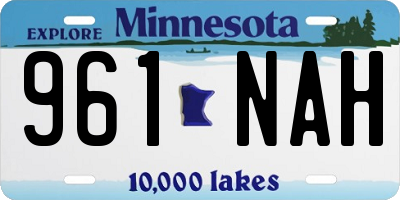 MN license plate 961NAH